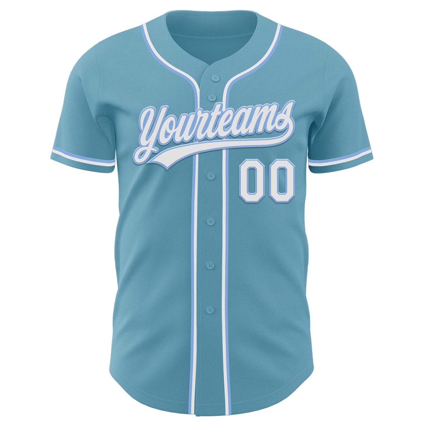 Custom Shadow Blue White-Light Blue Authentic Baseball Jersey view 2