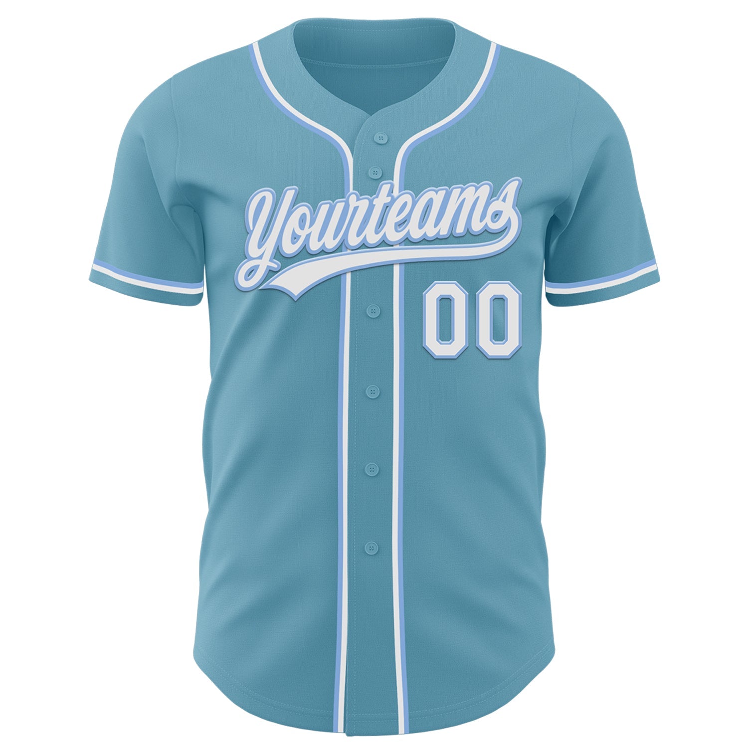 Custom Shadow Blue White-Light Blue Authentic Baseball Jersey view 2