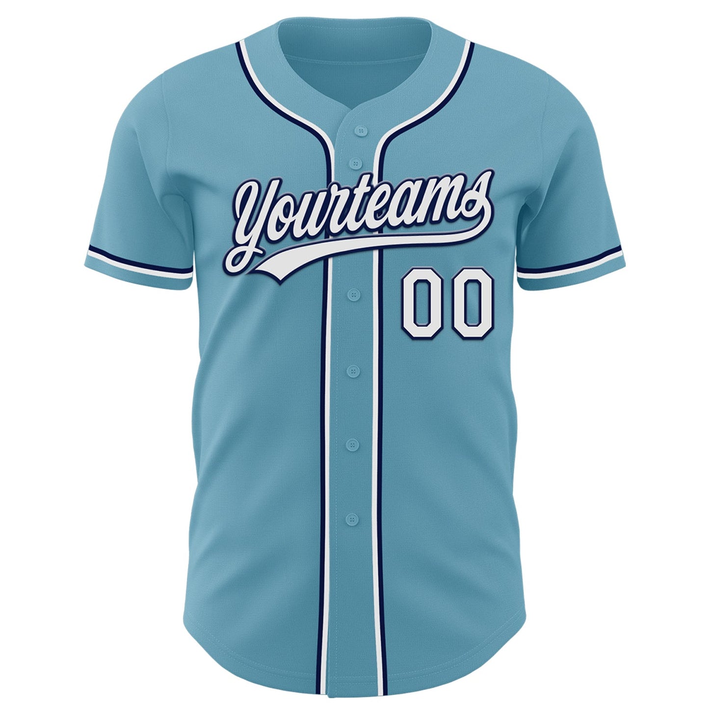 Custom Shadow Blue White-Navy Authentic Baseball Jersey view 2