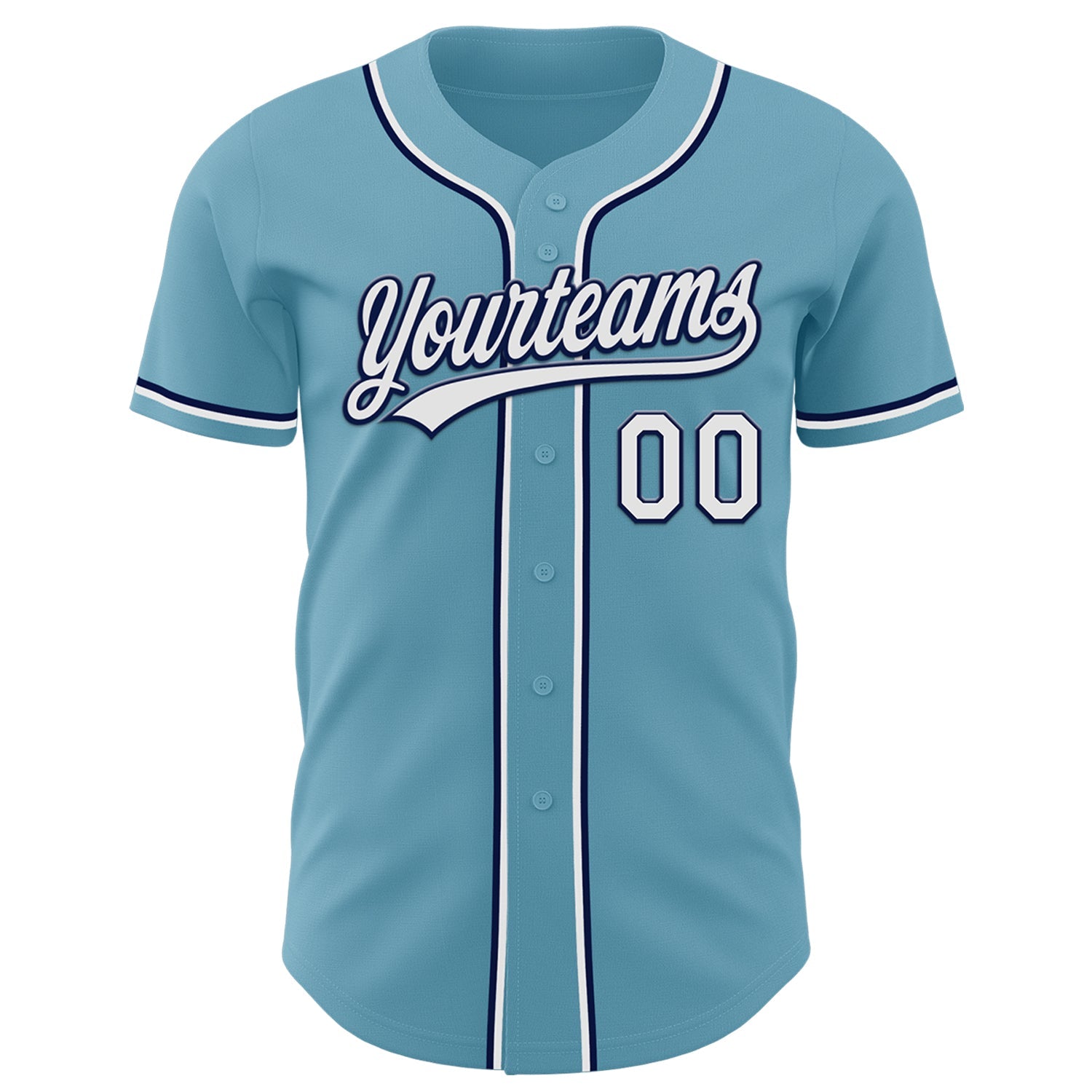 Custom Shadow Blue White-Navy Authentic Baseball Jersey view 2