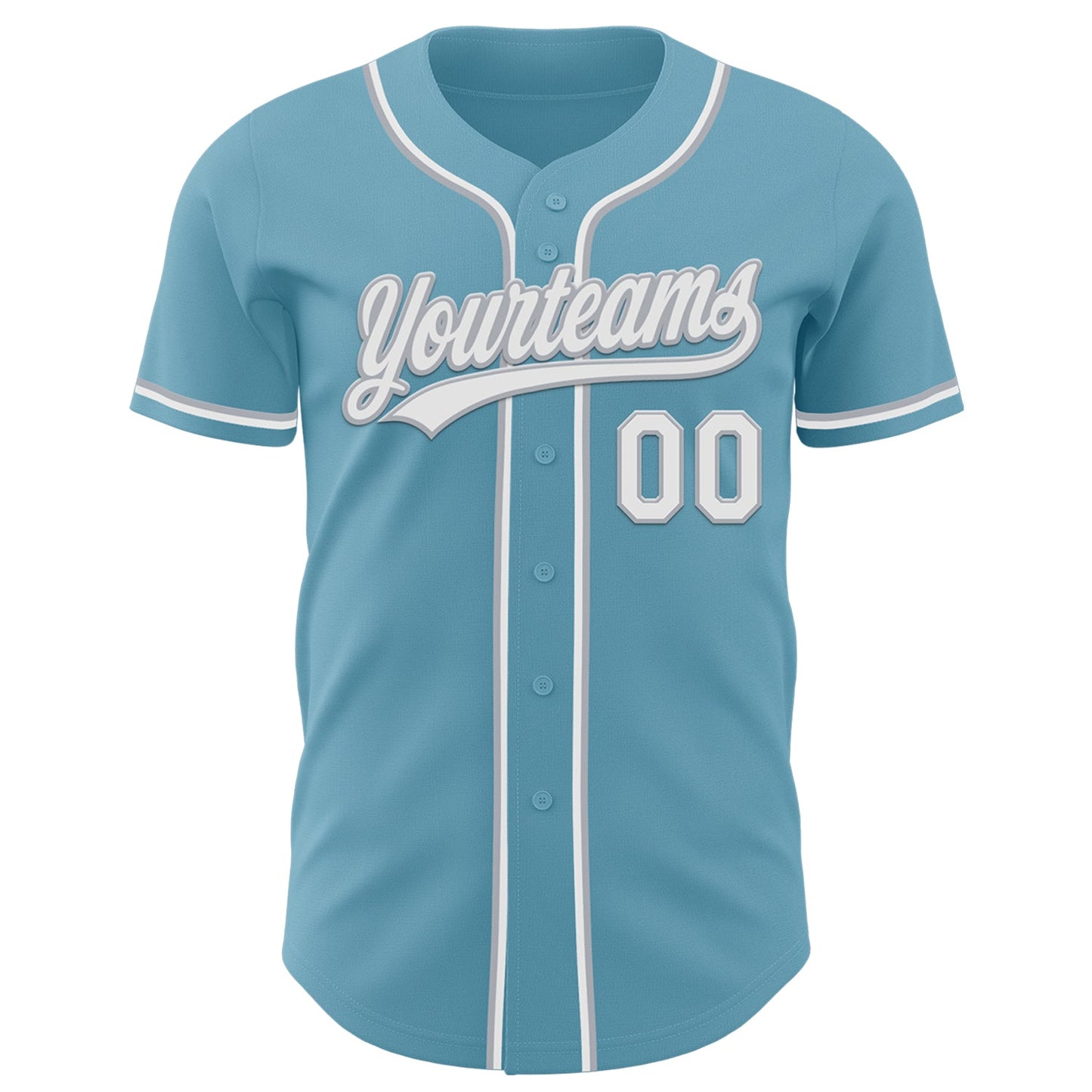 Custom Shadow Blue White-Gray Authentic Baseball Jersey view 2