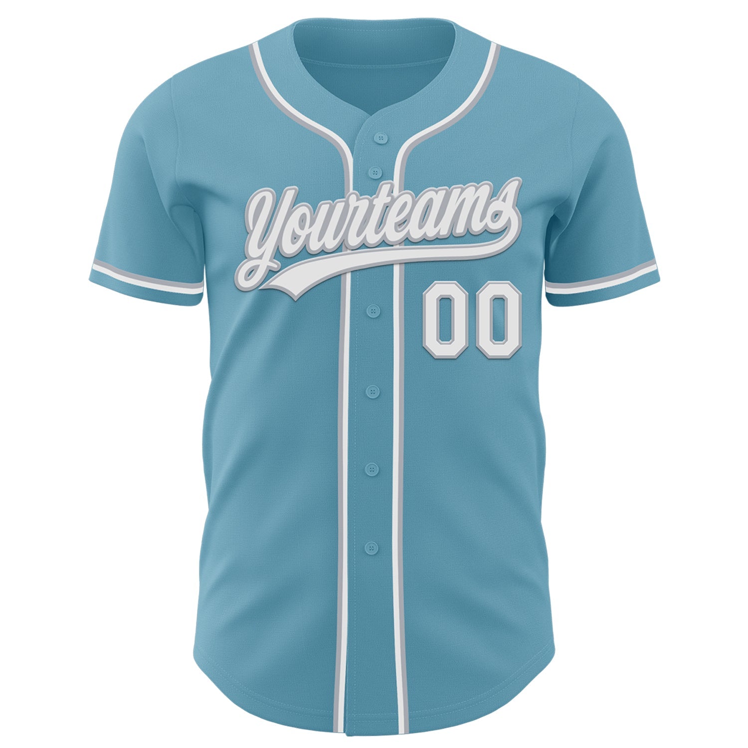 Custom Shadow Blue White-Gray Authentic Baseball Jersey view 2