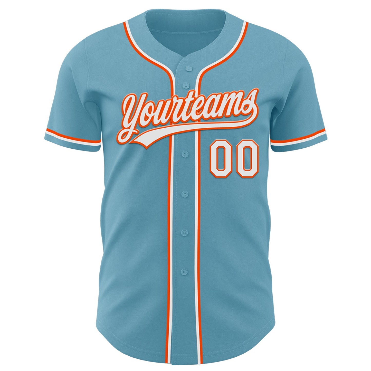 Custom Shadow Blue White-Orange Authentic Baseball Jersey view 2