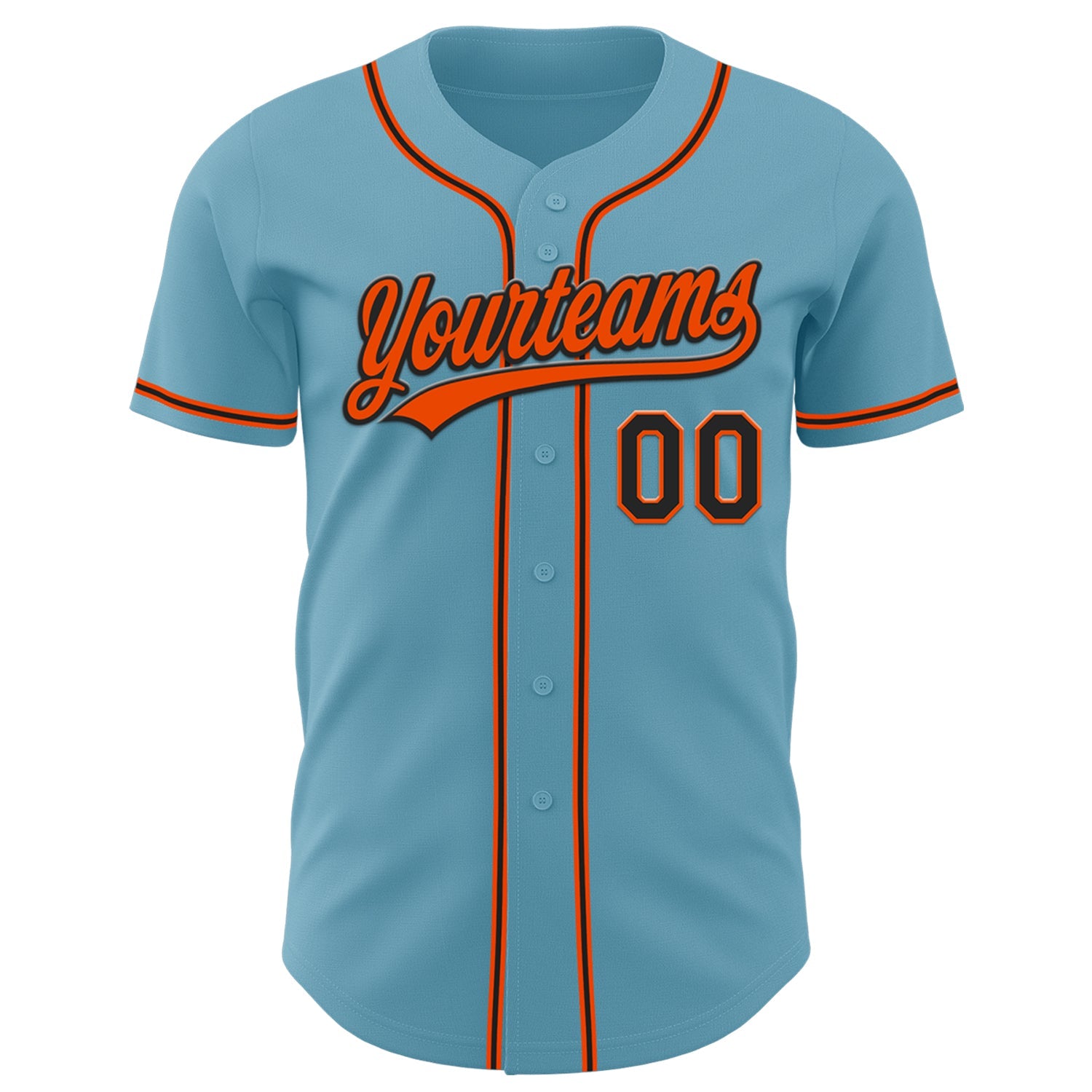 Custom Shadow Blue Black-Orange Authentic Baseball Jersey view 2
