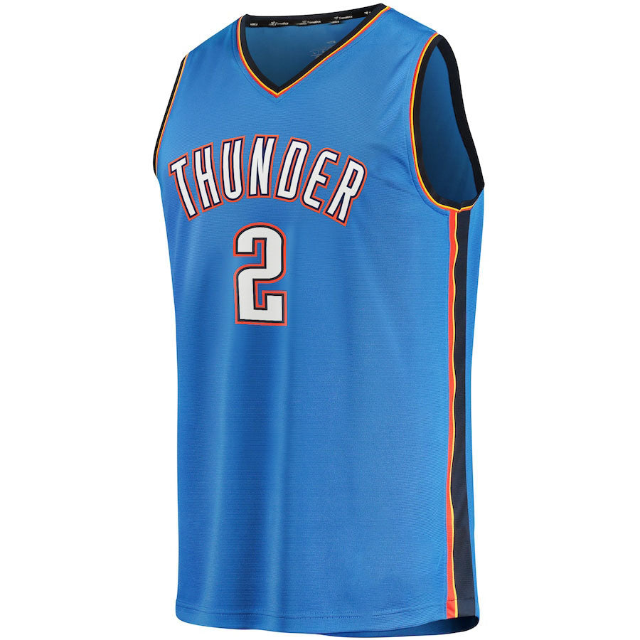 OC.Thunder #2 Shai Gilgeous-Alexander Fanatics Branded Fast Break Player Jersey Blue Icon Edition Stitched American Basketball Jersey - Main View