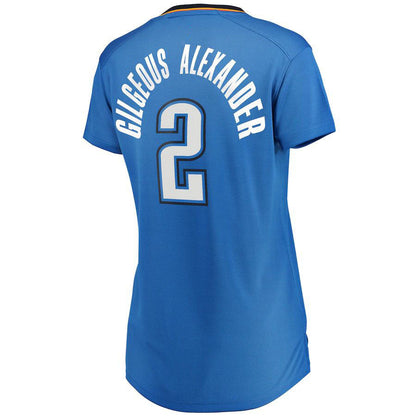 OC.Thunder #2 Shai Gilgeous-Alexander Fanatics Branded Women's Fast Break Player Jersey Blue Icon Edition Stitched American Basketball Jersey - Main View