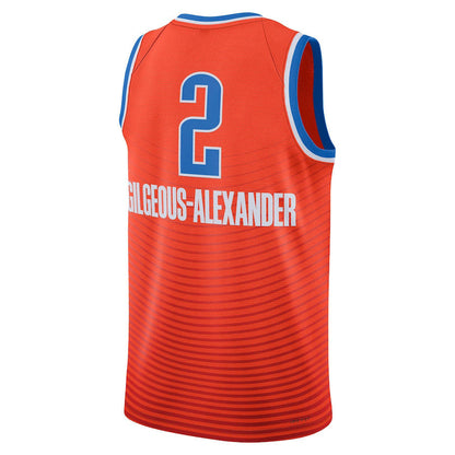 OC.Thunder #2 Shai Gilgeous-Alexander Jordan Brand 2022-23 Statement Edition Swingman Jersey Orange Stitched American Basketball Jersey - Main View