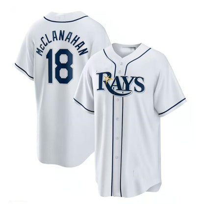 Tampa Bay Rays #18 Shane McClanahan Home Replica Player Jersey - White Baseball Jerseys - Main View