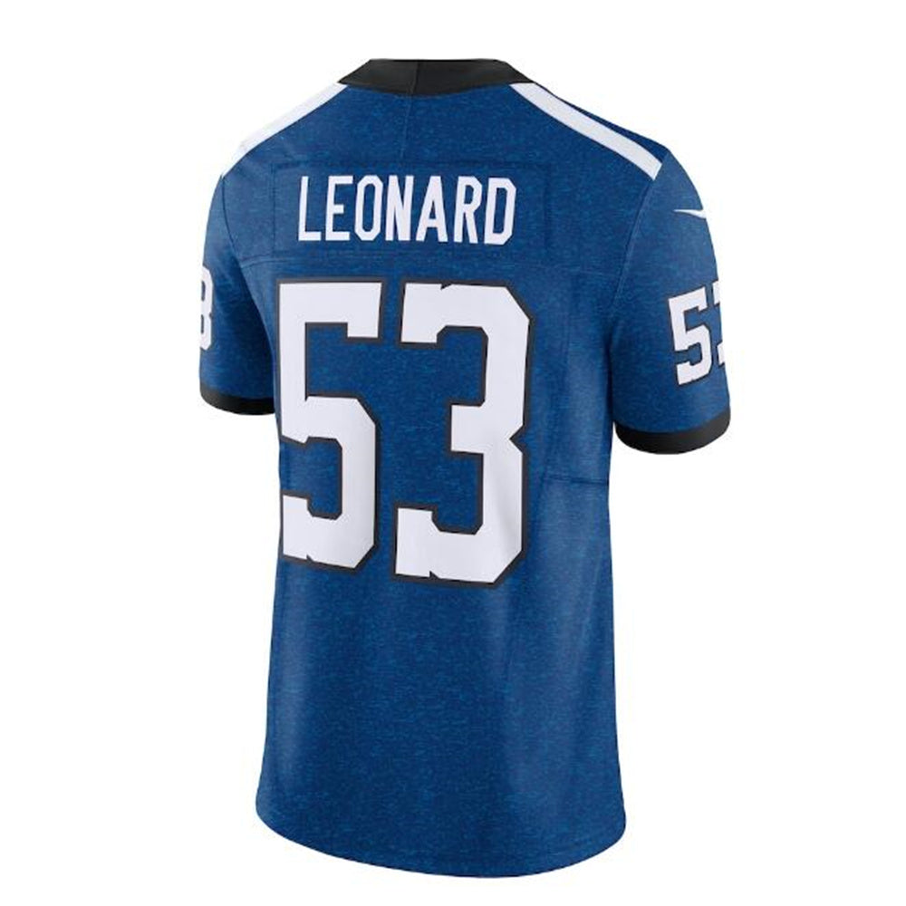 IN.Colts #53 Shaquille Leonard Indiana Nights Alternate Vapor F.U.S.E. Limited Jersey - Royal Stitched American Football Jerseys - Main View