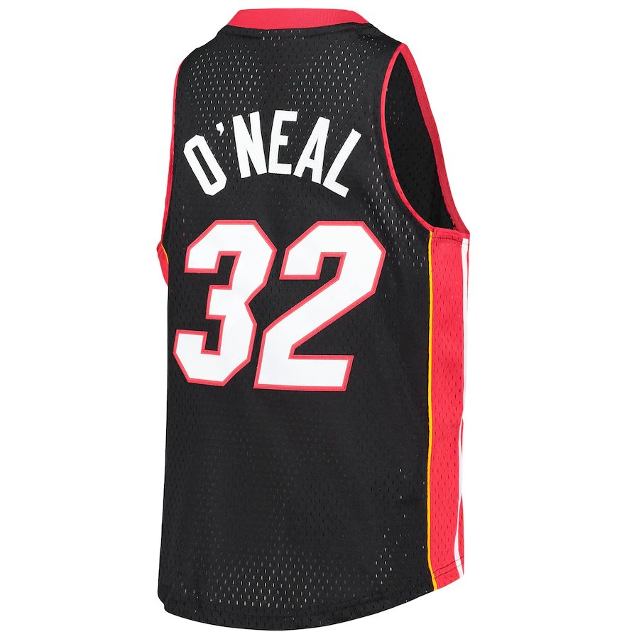 M.Heat #32 Shaquille O'Neal Mitchell & Ness Big & Tall 2005-06 Hardwood Classics Swingman Jersey Black Stitched American Basketball Jersey - Main View
