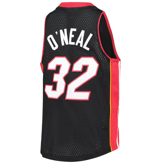 M.Heat #32 Shaquille O'Neal Mitchell & Ness Big & Tall 2005-06 Hardwood Classics Swingman Jersey Black Stitched American Basketball Jersey - Main View