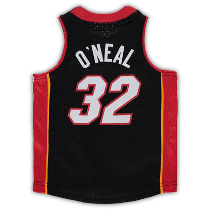 M.Heat #32 Shaquille O'Neal Mitchell & Ness Infant 2005-06 Hardwood Classics Retired Player Jersey  Black Stitched American Basketball Jersey - Main View