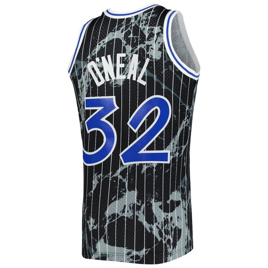 O.Magic #32 Shaquille O'Neal Mitchell & Ness 1994-95 Hardwood Classics Marble Swingman Jersey Black Stitched American Basketball Jersey - Main View