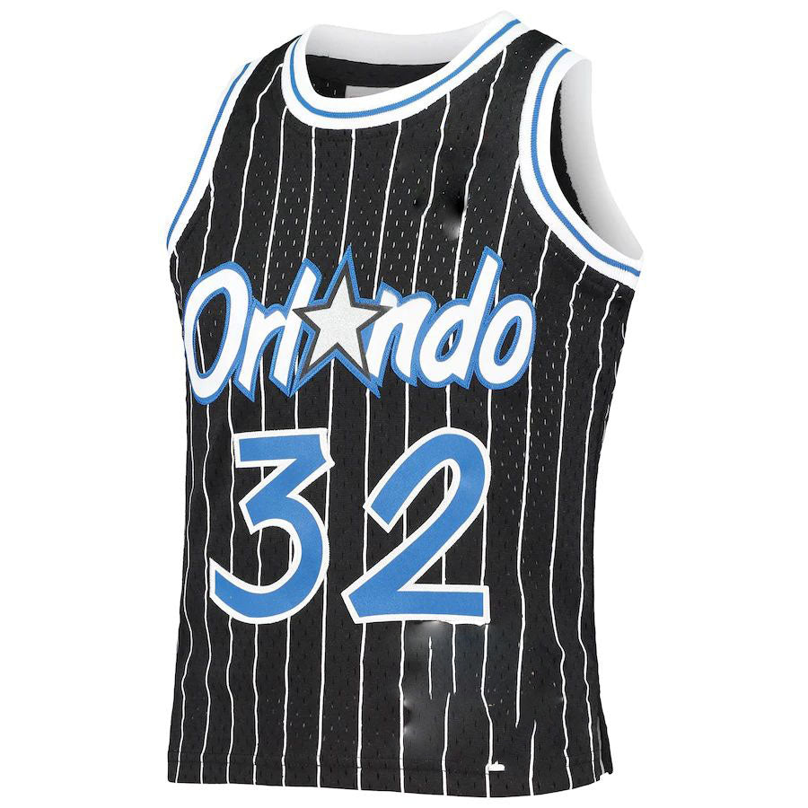 O.Magic #32 Shaquille O'Neal Mitchell & Ness Preschool Hardwood Classics Throwback Team Jersey  Black Stitched American Basketball Jersey - Main View
