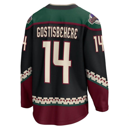 A.Coyotes #14 Shayne Gostisbehere Fanatics Branded Home Breakaway Player Jersey Black Stitched American Hockey Jerseys - Main View