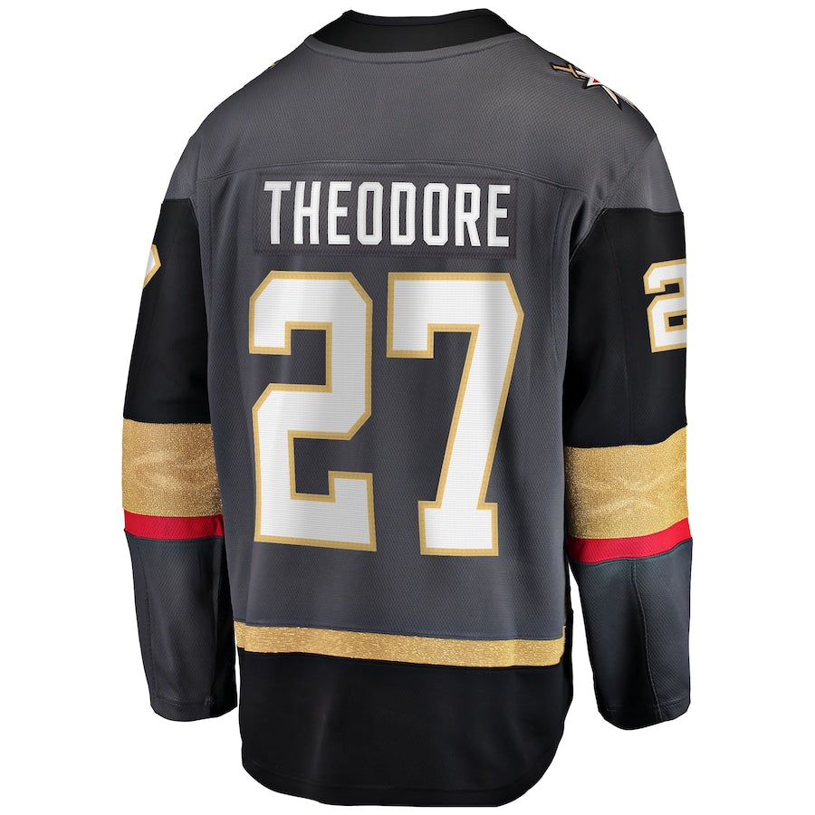 V.Golden Knights #27 Shea Theodore Fanatics Branded Alternate Premier Breakaway Player Jersey Gray Hockey Jerseys - Main View