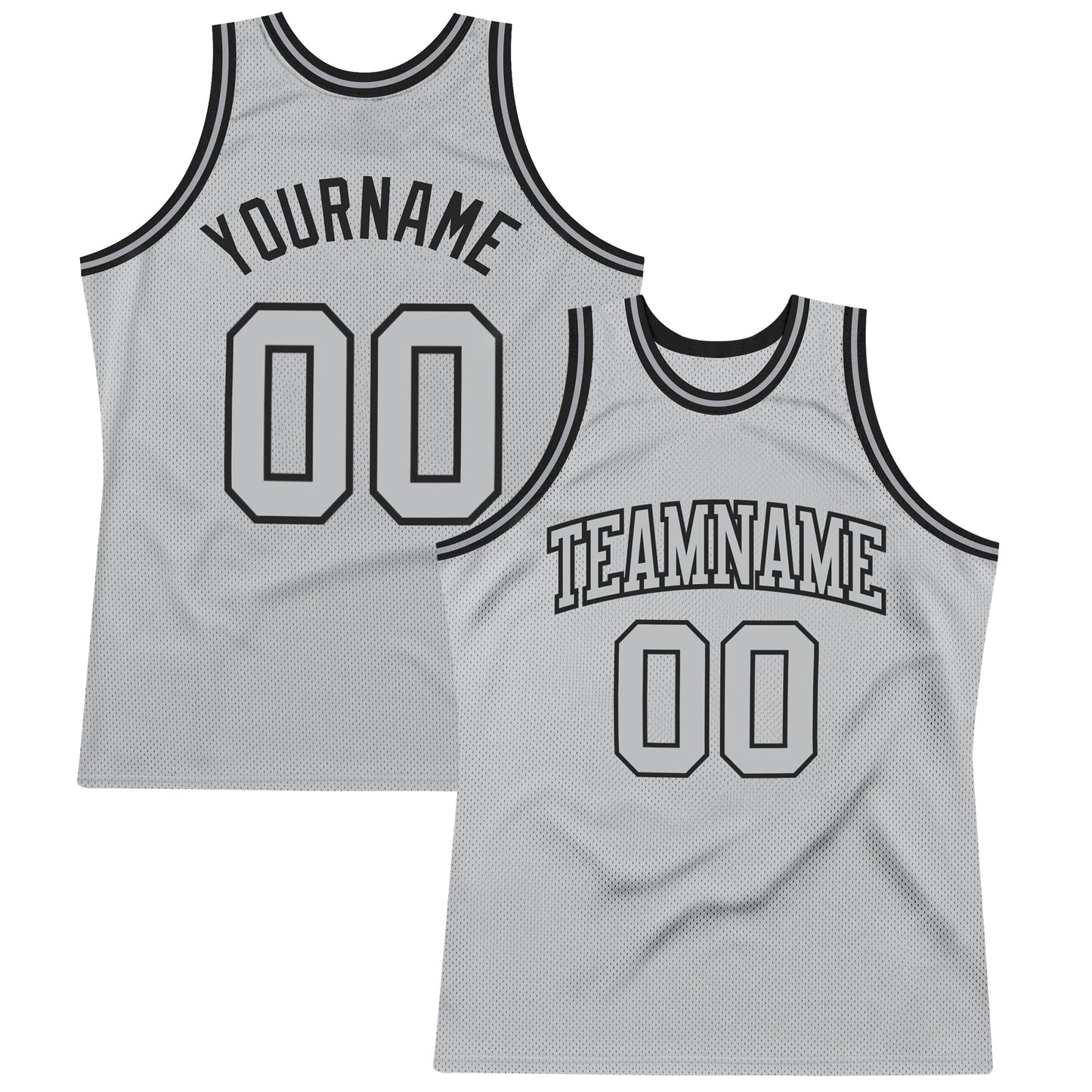 Custom Gray Gray-Black Authentic Throwback Basketball Jersey - Main View