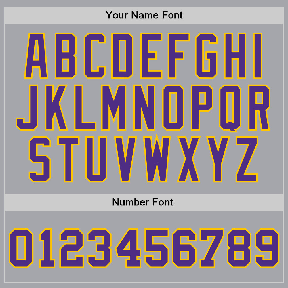 Custom Gray Purple-Gold Authentic Throwback Basketball Jersey view 3