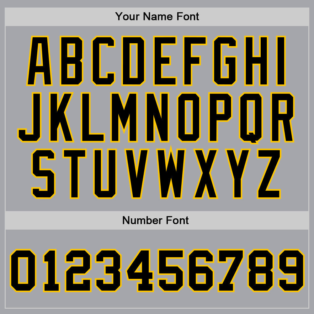 Custom Gray Black-Gold Authentic Throwback Basketball Jersey view 3