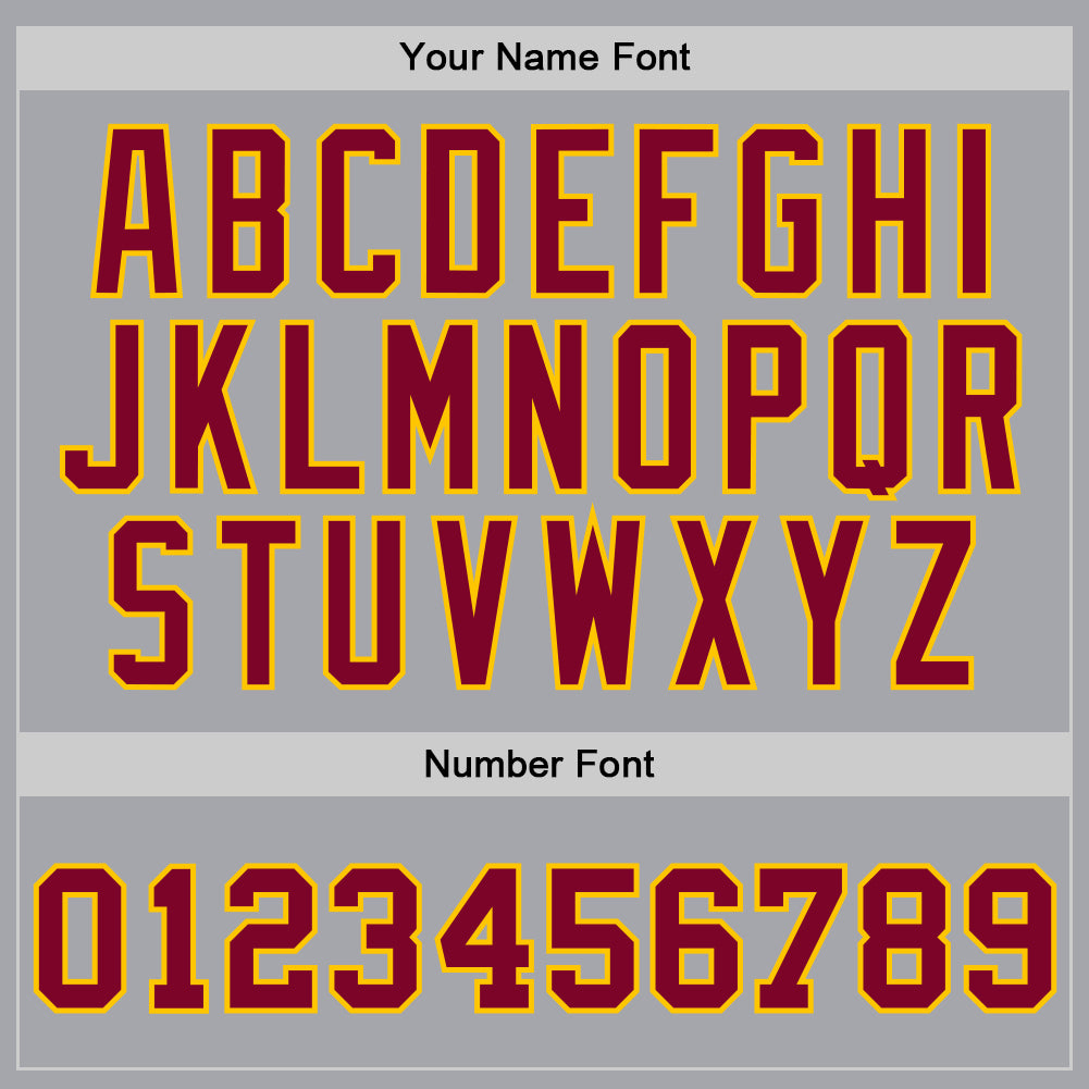 Custom Gray Maroon-Gold Authentic Throwback Basketball Jersey view 3