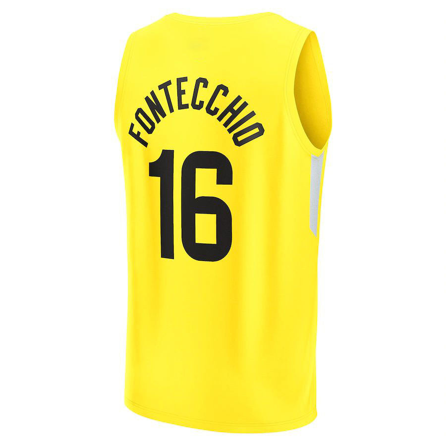 U.Jazz #16 Simone Fontecchio Fanatics Branded 2022-23 Fast Break Replica Player Jersey Icon Edition Yellow Stitched American Basketball Jersey - Main View