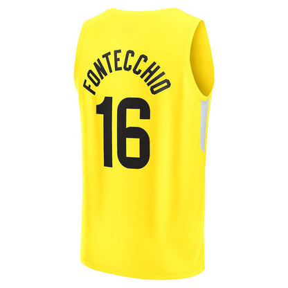 U.Jazz #16 Simone Fontecchio Fanatics Branded 2022-23 Fast Break Replica Player Jersey Icon Edition Yellow Stitched American Basketball Jersey - Main View