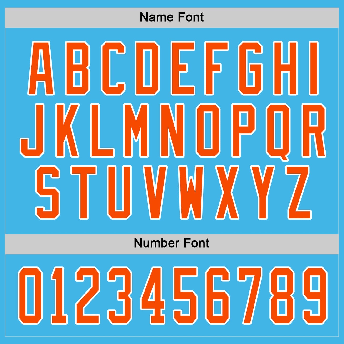 Custom Sky Blue Orange-White Hockey Jersey view 4