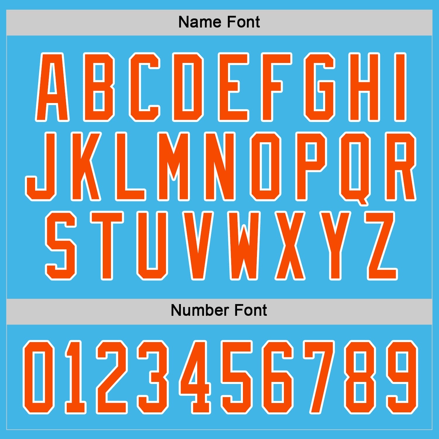 Custom Sky Blue Orange-White Hockey Jersey view 4