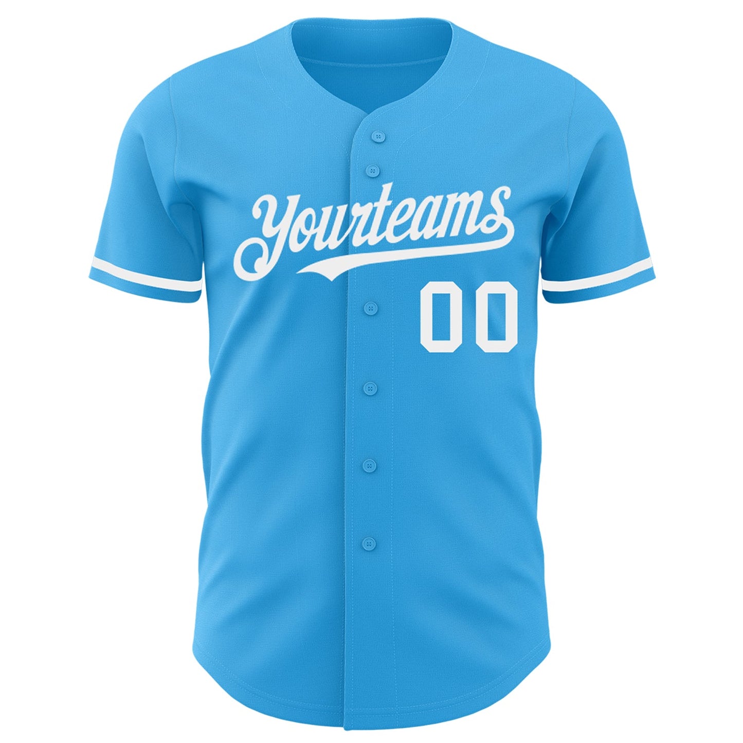 Custom Sky Blue White Authentic Baseball Jersey view 2