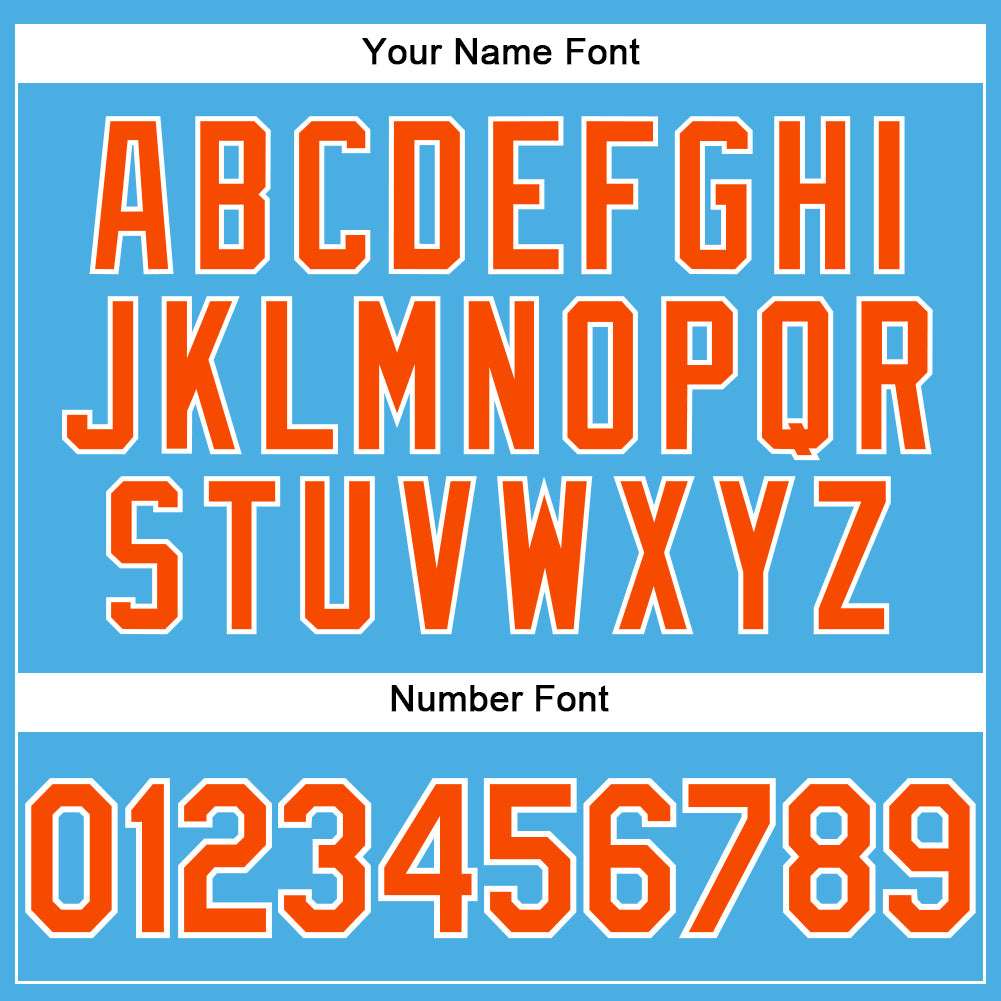 Custom Sky Blue Orange-White Performance T-Shirt view 4