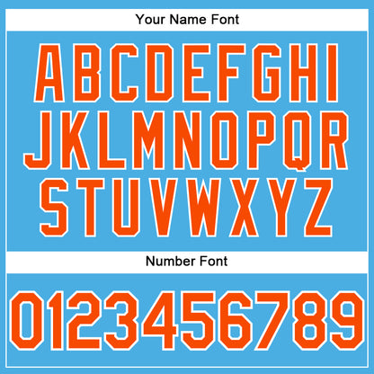 Custom Sky Blue Orange-White Performance T-Shirt view 4