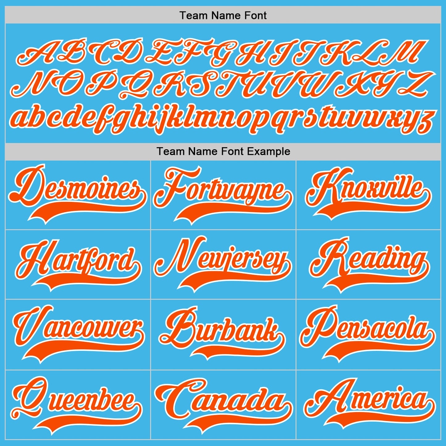 Custom Sky Blue Orange-White Hockey Jersey view 4