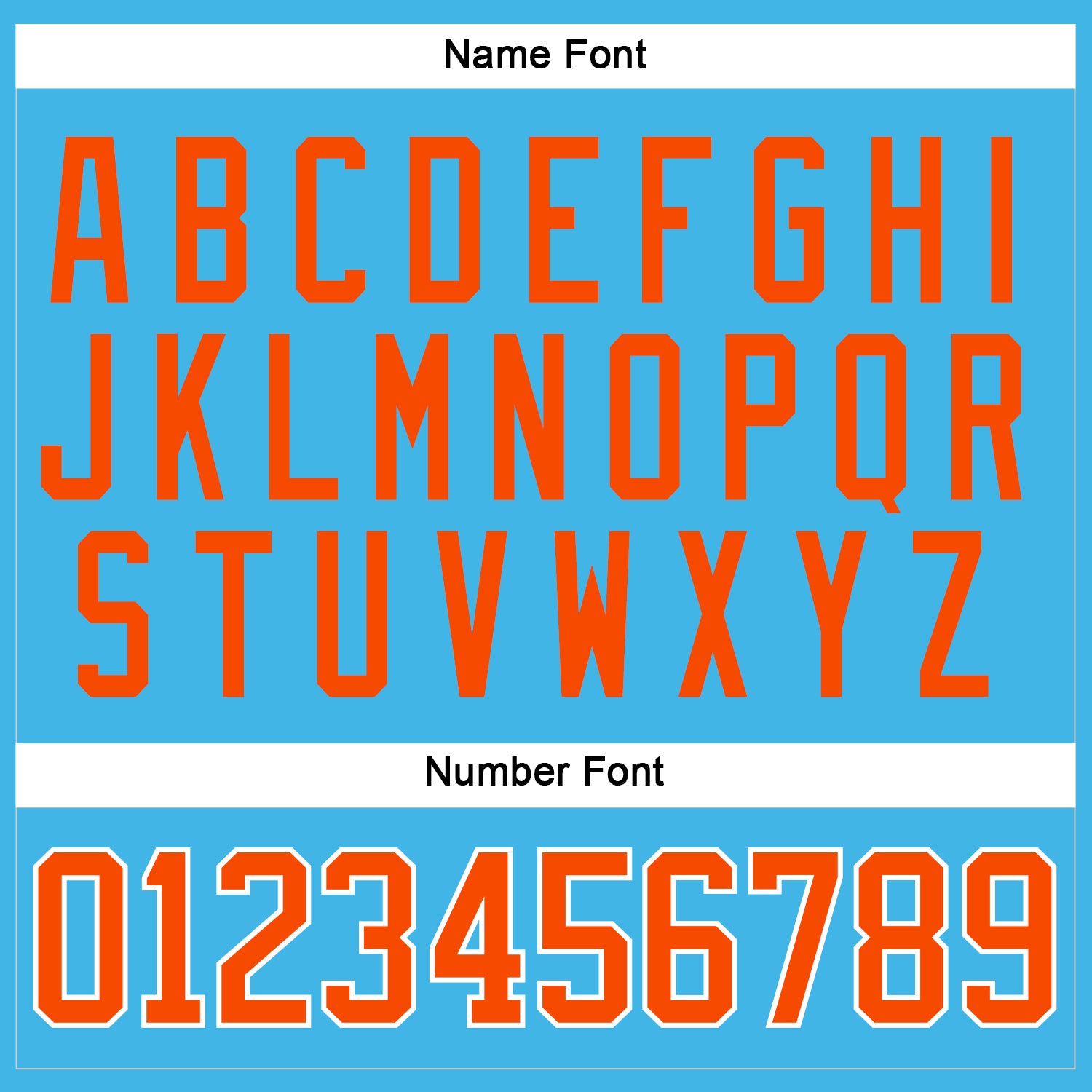 Custom Sky Blue Orange-White Hockey Jersey view 5