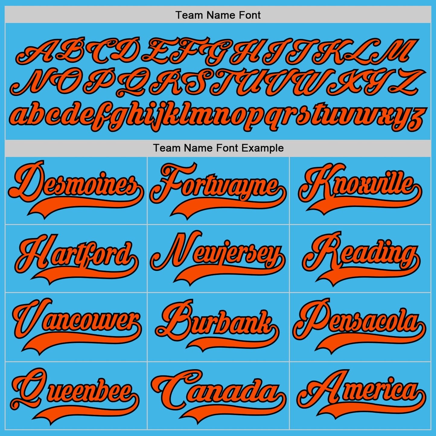 Custom Sky Blue Orange-Black Hockey Jersey view 4