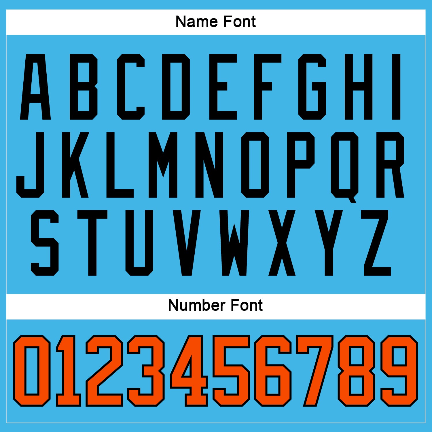 Custom Sky Blue Orange-Black Hockey Jersey view 5