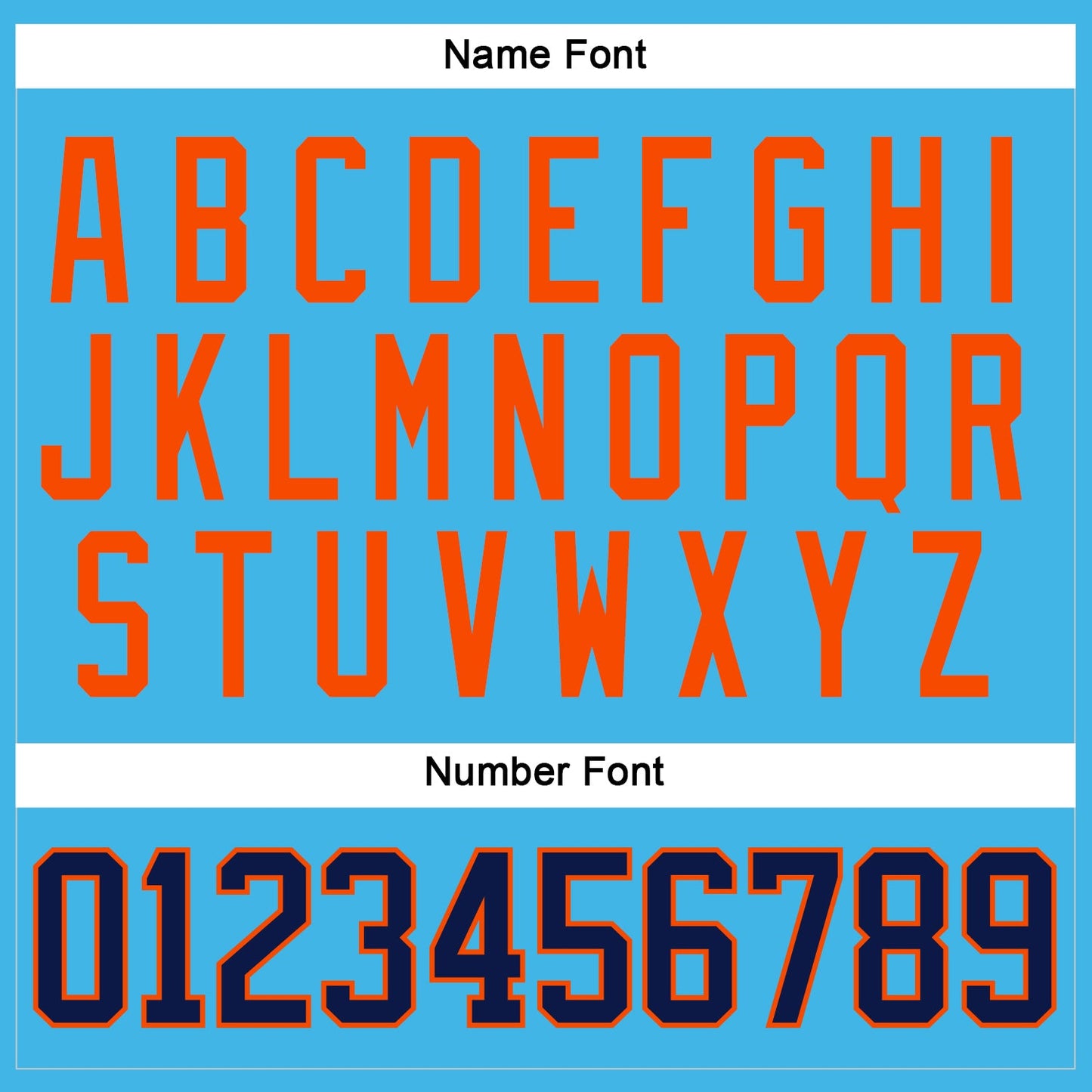 Custom Sky Blue Navy-Orange Hockey Jersey view 5