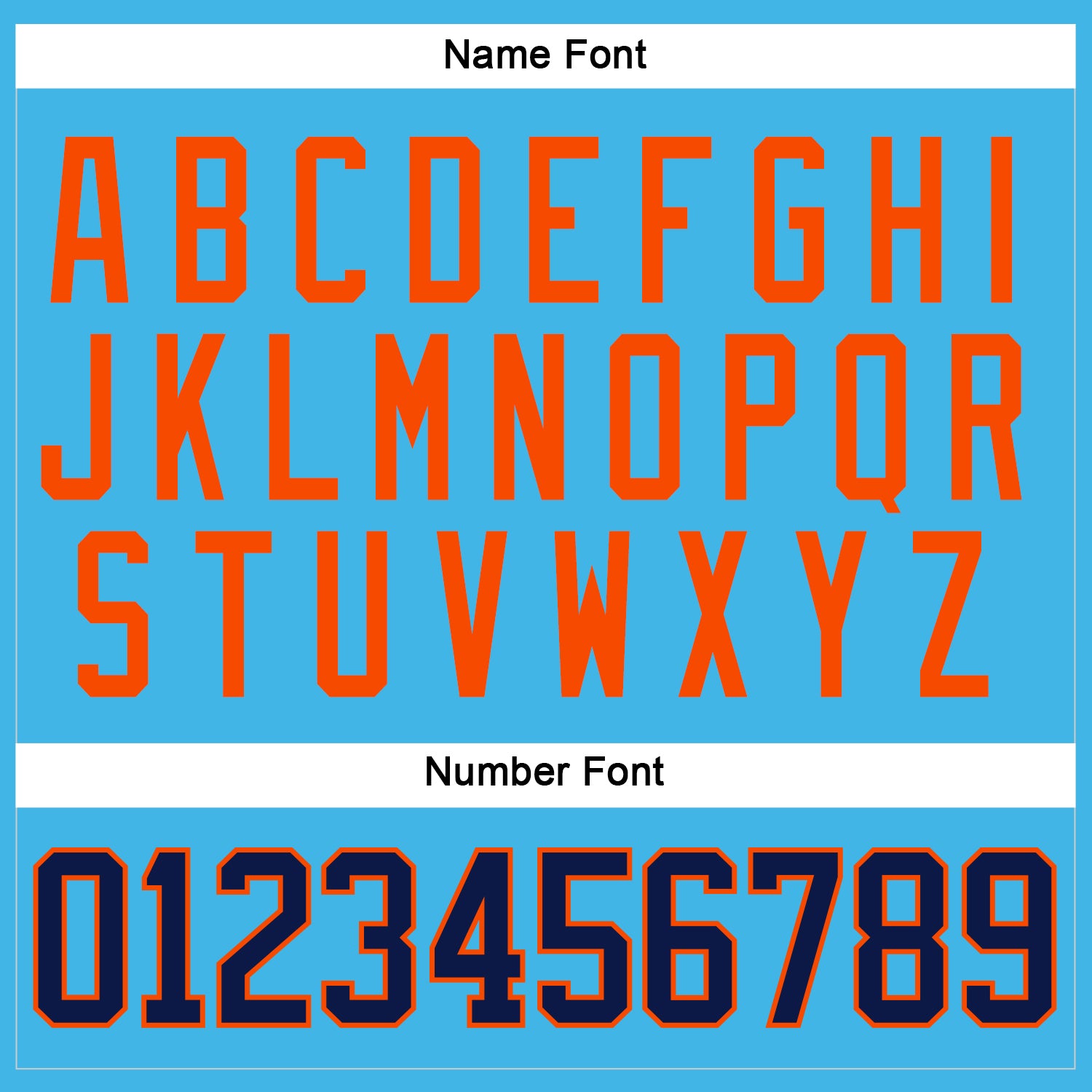 Custom Sky Blue Navy-Orange Hockey Jersey view 5