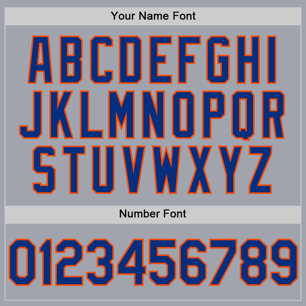 Custom Gray Royal-Orange Authentic Sleeveless Baseball Jersey view 4