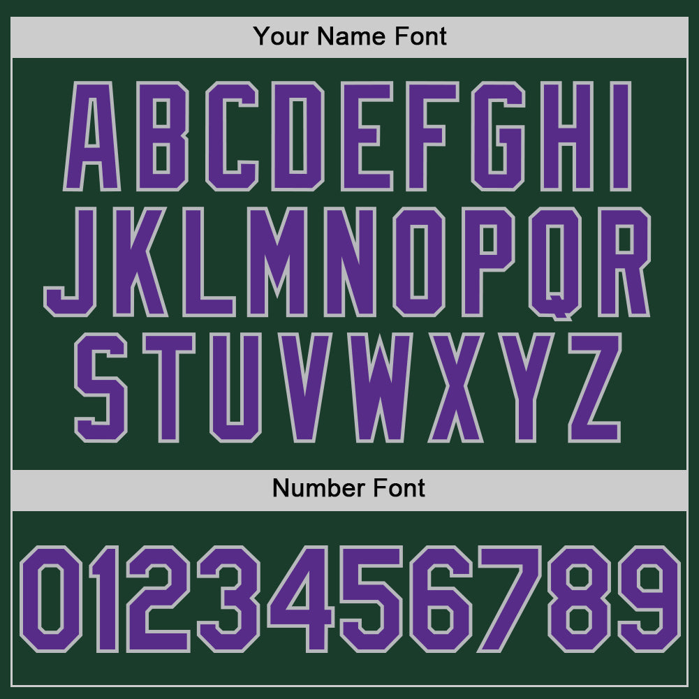 Custom Green Purple-Gray Authentic Sleeveless Baseball Jersey view 4