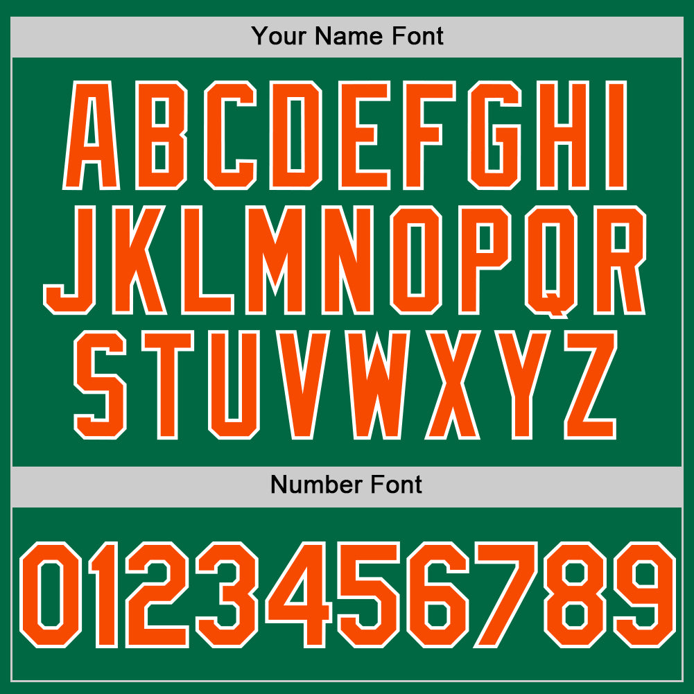 Custom Kelly Green Orange-White Authentic Sleeveless Baseball Jersey view 4