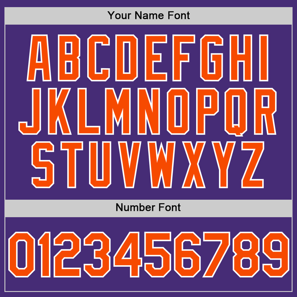 Custom Purple Orange-White Authentic Sleeveless Baseball Jersey view 4
