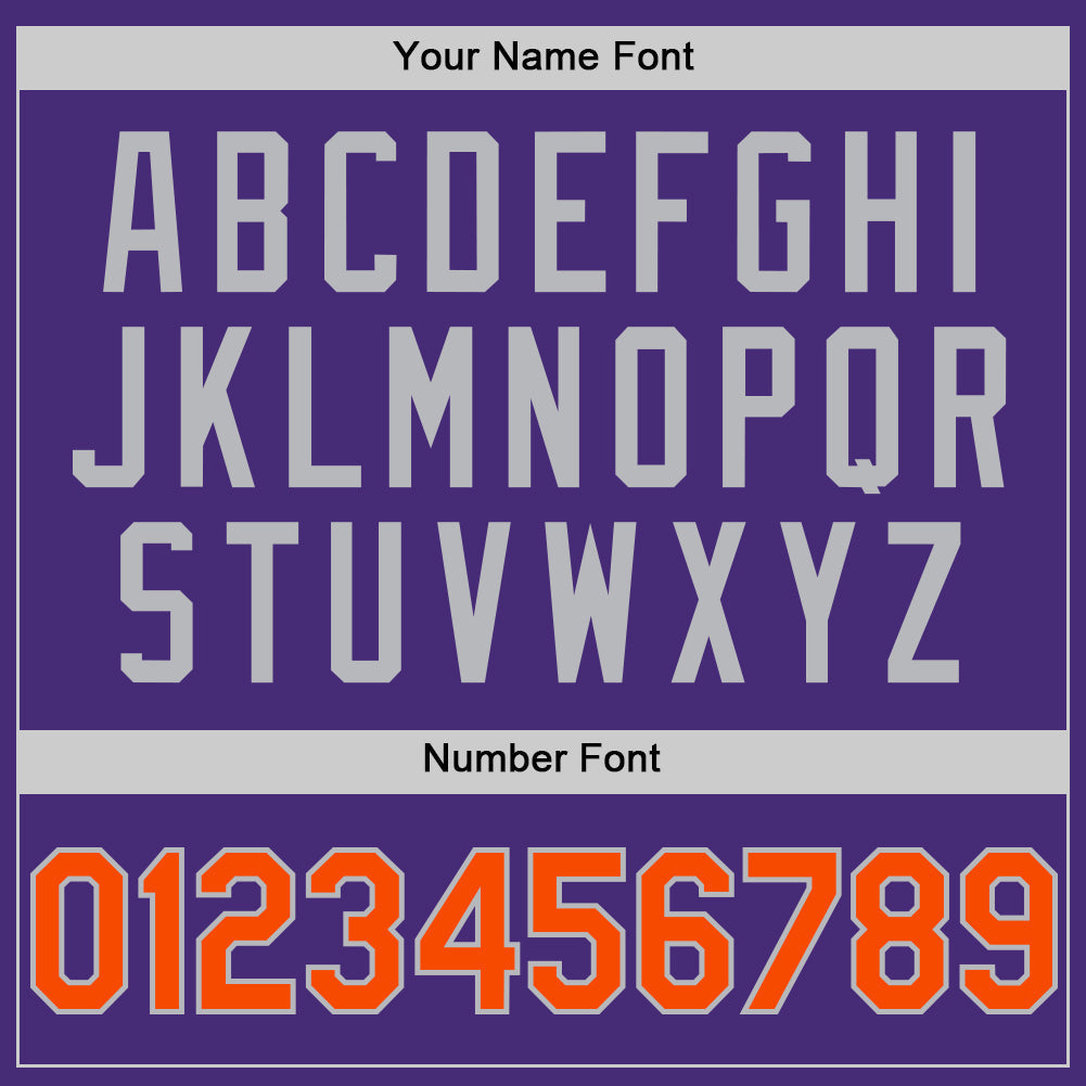Custom Purple Orange-Gray Authentic Sleeveless Baseball Jersey view 4
