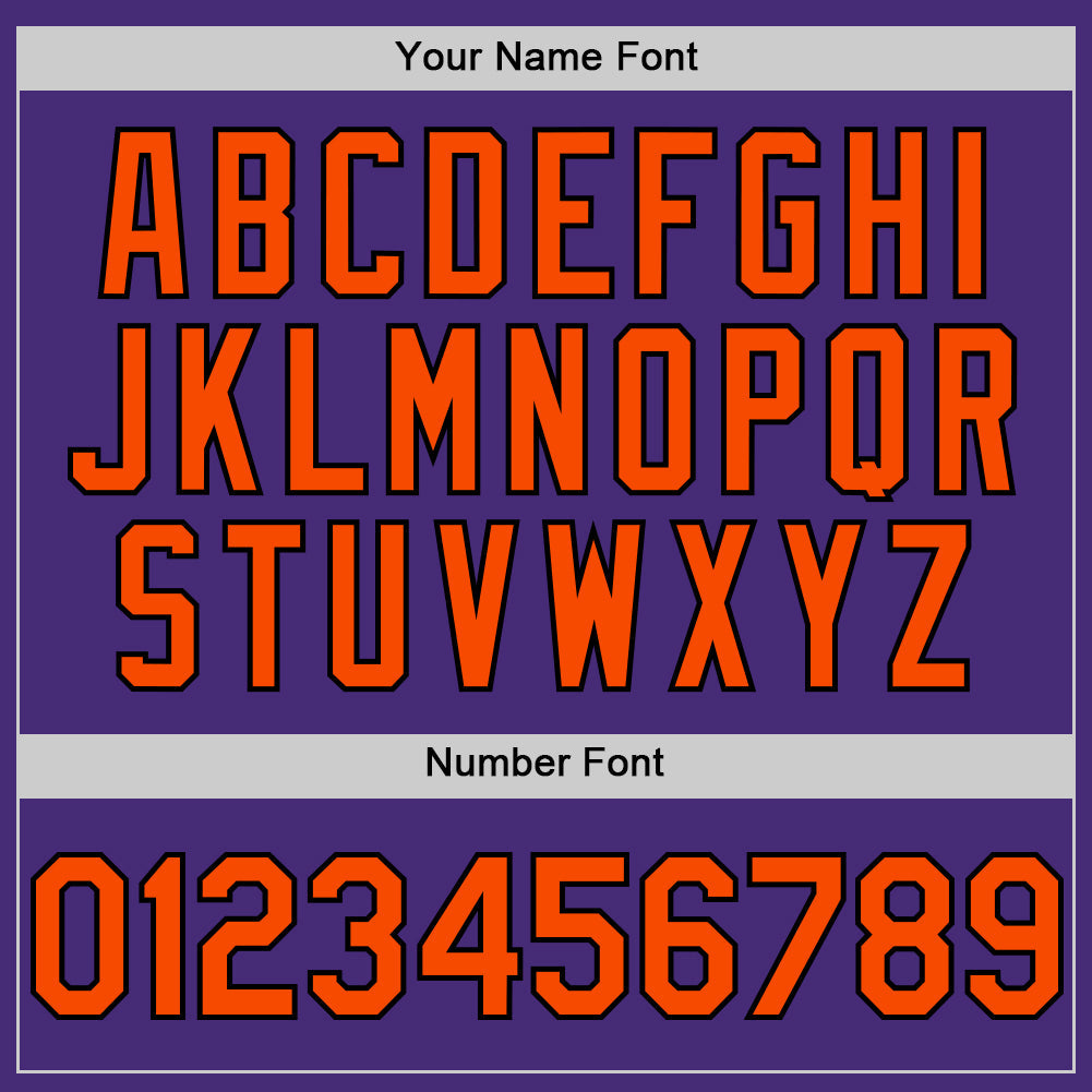 Custom Purple Orange-Black Authentic Sleeveless Baseball Jersey view 4