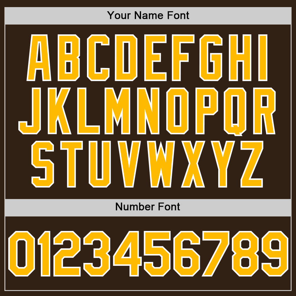 Custom Brown Gold-White Authentic Sleeveless Baseball Jersey view 4