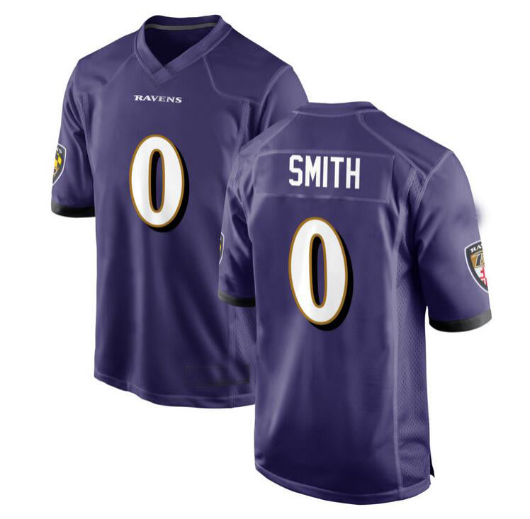 B.Ravens #0 Roquan Smith purple Alternate Game Player Jersey Stitched American Football Jerseys - Main View