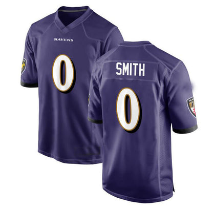 B.Ravens #0 Roquan Smith purple Alternate Game Player Jersey Stitched American Football Jerseys - Main View