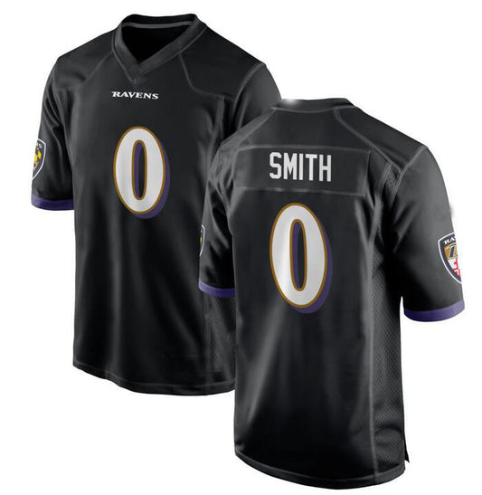 B.Ravens #0 Roquan Smith Black Alternate Game Player Jersey Stitched American Football Jerseys - Main View