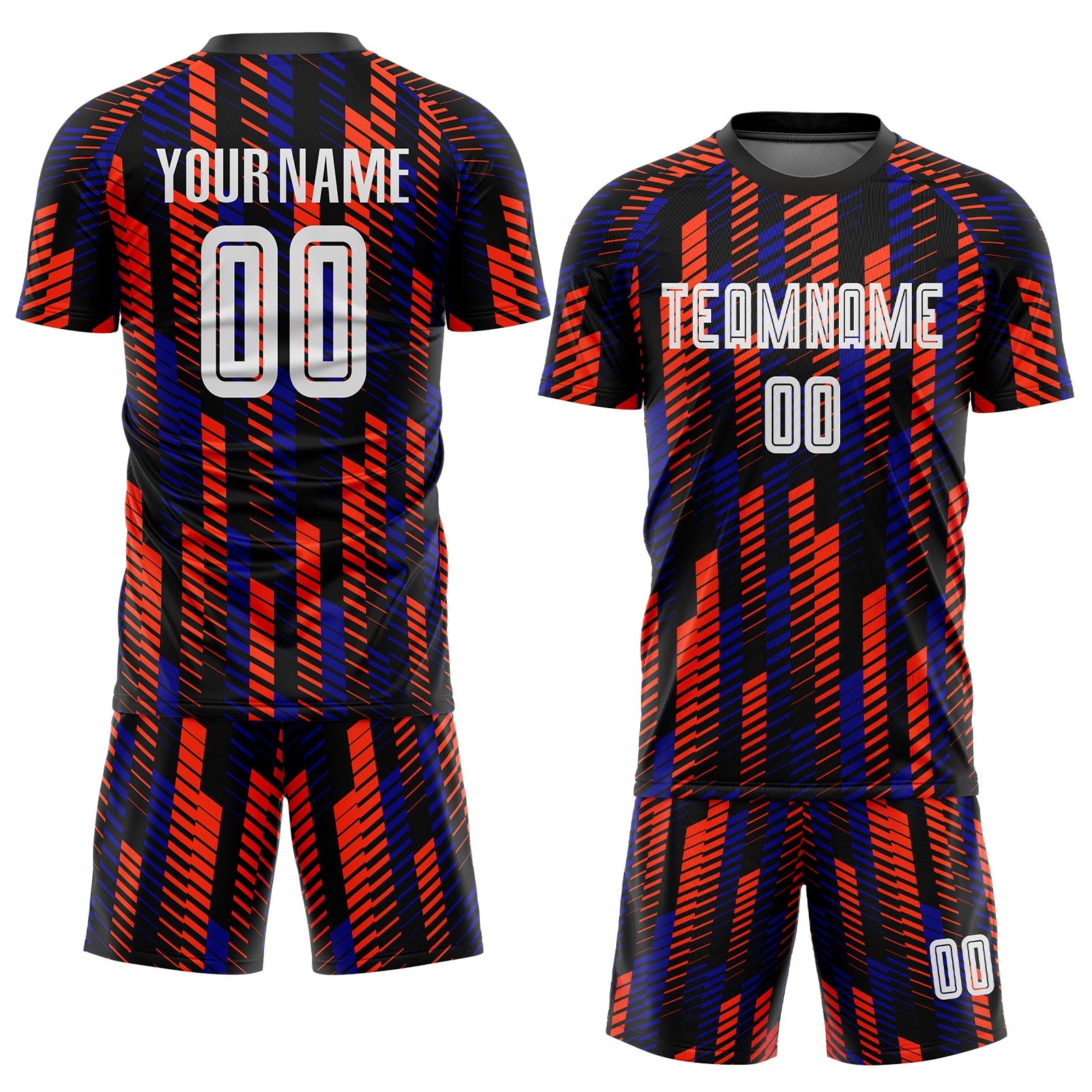 Custom Black White-Orange Sublimation Soccer Uniform Jersey view 2