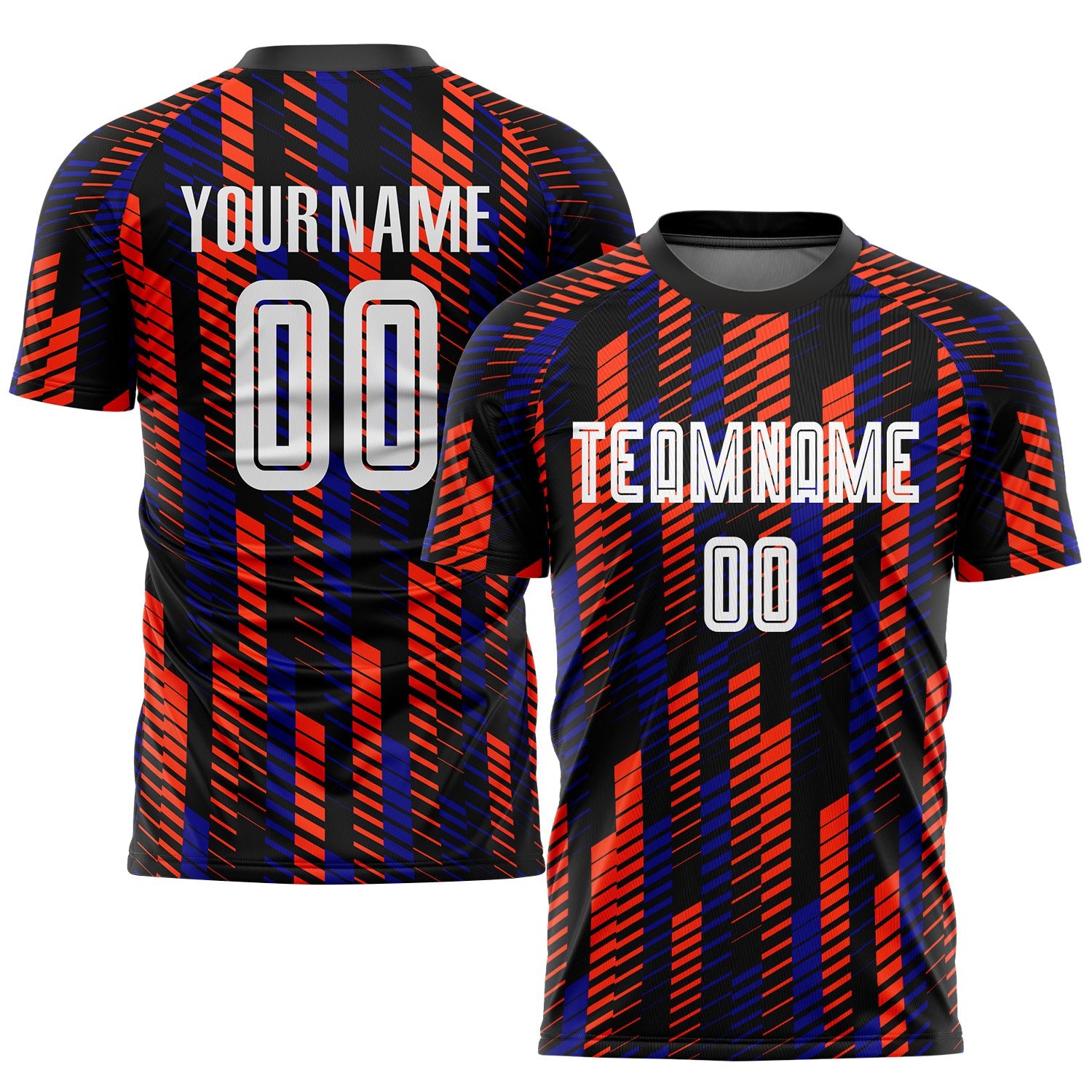 Custom Black White-Orange Sublimation Soccer Uniform Jersey - Main View