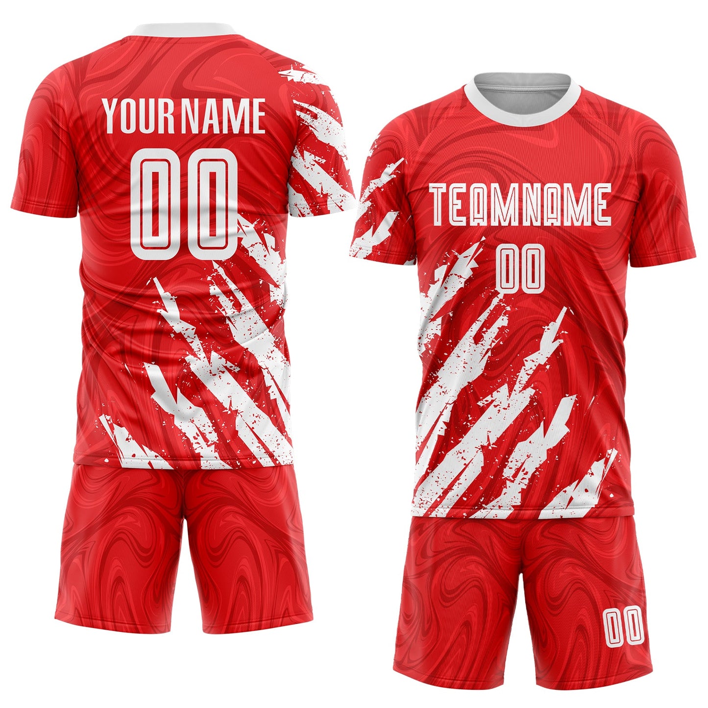 Custom Red White Sublimation Soccer Uniform Jersey view 2